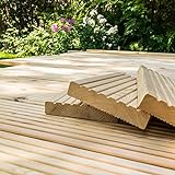 Home Deluxe - Holz Terrassendiele Lärche - 4 m², Inkl. Unterkonstruktion und Montagematerial I Terrassenboden Poolumrandung Balkonbelag