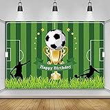 AWERT 1,8x1,1m Fußball Sport Themen Alles Gute zum Geburtstag Banner zum Männer Junge Fussballplatz Sport Babydusche Geburtstagsparty Dekoration Banner Hintergrund Geburtstagsparty Banner Zubehö