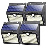 Solarlampen für Außen mit Bewegungsmelder,【Hohe Qualität 97LED-1000Lumen】VOOE Solarleuchte Aussen 2200mAh Solar Wasserdichte Wandleuchte Led Solar Bewegungsmelder Aussen Solarlicht für Garten-4 Stück