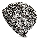 Cute Pillow Schwarz-weiße Grafik Beanie-Mütze für Damen Frauen Slouch Doppel-Fleece Wollmütze Herren Wintermützen Weiche Warme Kappe Unisex