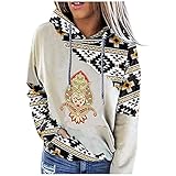 Kapuzenpullover FüR Damen Teenager Mädchen Hoodie Sweatshirt Mit Kapzuze Lose Jumper Sweatjacke Y2K Shirts Ästhetik Geometrischer Kapuzenjacke Warm Langarmshirt Wintermantel Taschen Übergangsjack