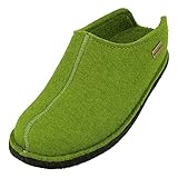 HAFLINGER Flair Smily Filzpantoffeln aus Wollfilz Hausschuh Grasgrün, Gr. 41