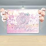 Gatherfun Geburtstagsparty-Zubehör Happy 9th Birthday Banner Hintergrund mit 10 Stück Luftballons rosa Geburtstag Party großer Hintergrund Foto-Requisiten für Kinder Mädchen 9 Geburtstag Dek