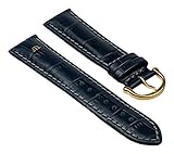 Maurice Lacroix Ersatzband Uhrarmband Leder Band Krokooptik Blau mit Grauer Naht 20mm 25839G