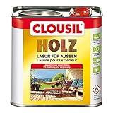 CLOUsil Holzlasur Holzschutzlasur für außen silbergrau Nr. 22, 2.5L: Wetterschutz, UV-Schutz, Nässeschutz und Schimmel für alle Holzarten - in verschiedenen Farb