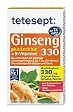 tetesept Ginseng 330 plus Lecithin + B-Vitamine – Hochdosiert - zur Unterstützung der Nerven und Vitalisierung des Organismus dank B-Vitaminen – 1 x 30 Mini-Tabletten (Nahrungsergänzungsmittel)