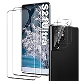 Panzerglas Schutzfolie für Galaxy S21 Ultra, [2 Stück] [9H Härtegrad] [Fingerabdrucksensor Kompatible] [Kamera Schutzfolie] Gehärtetem Glas Displayschutzfolie für Samsung Galaxy S21 U