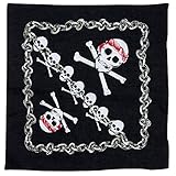 Widmann 7147K - Totenkopfbandana, Pirat, Kostüm, Accessoire, Kopftuch, Halloween, Karneval, Mottoparty