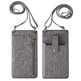 SoeHong Damen Umhängetasche, Mode Alligator-Muster PU-Leder Reine Farbe Corssbody Taschen Frauen Vintage Mini Klappe Geldbörse Handtaschen Schultertasche Handytasche, grau,