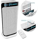 KESSER® - Heizlüfter mit Fernbedienung - 2000W Keramik Heizlüfter Heiztower 10-35°C energiesparend leise - Schnellheizer mit Oszillationsfunktion - 2 x Heizstufen - Timer - Heizung Heater (2000 Watt)