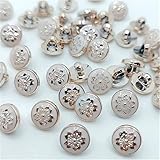 SNHAGHUS Knöpfe 100 Teile/Pack 11mm Gold/weiße Blume Schaft Überzug Home Garten Handwerk Scrapbooking Kleidung Zubehö
