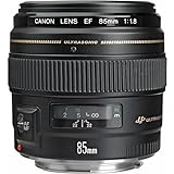 Canon 2519A012 Porträtobjektiv EF 85mm F1.8 USM für EOS (Festbrennweite, 58mm Filtergewinde, Autofokus), schw