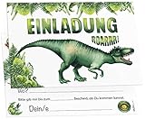 12 Einladungskarten Dinosaurier Tyrannosaurus Kindergeburtstag Kinder Party Geburtstag-Einladungen zum ausfüllen Dino (T-Rex)