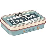 Nostalgic-Art Retro Leckerli-Dose, PfotenSchild – Dog Treats – Geschenk-Idee für Hunde-Besitzer, Blech-Box für unterwegs, Vintage-Design, 9,5x6x2