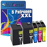 Tito-Express PlatinumSerie 5 Patronen XXL kompatibel mit Epson T2711-14 27XL WF-3620 7610 7715 7615 7710 DWF WF-7620 7720 3640 DTWF WF-7210 7110 DTW WF-7600 3600 7700 WF-3620 WF