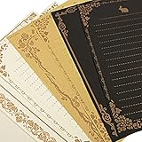 Zasjon vintage papier, 24 stück kraftpapier vintage schreibwaren papier kraftpapier karten briefpapier linien altes papier schrift 3 farben 8 stile briefpapier set für schulbü