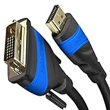 KabelDirekt – HDMI-DVI-Adapterkabel – 1,5 m (bi-direktional, DVI-D 24+1/High Speed HDMI Kabel, 1080p/Full HD, digitales Videokabel, HDMI-Geräte an DVI-Monitore anschließen oder umgekehrt, schwarz)