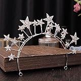 Diamant-Tiara Trendy Silber Farbe Hochzeit Haarbänder Sterne Kristall Tiaras Kronen Kopfschmuck Frauen Stirnbänder Strass Haarschmuck