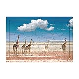 LaoSong Puzzle 42 Stück Holz Puzzle Giraffe Version Bild Familie Dekorationen Einzigartiges Geburtstagsgeschenk for Jug