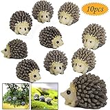 bluesees Miniatur-Igel, 10 Stück Miniatur-Landschafts-Gartendekoration, Igel-Ornamente, Haushaltsmode, Möbel und Dekoration, Miniatur-Ornament, Igel-Pilz-Set, Dekoration für Feeng