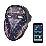 LED-Maske mit Bluetooth-App-gesteuerter, anpassbarer leuchtender Maske, LED Beleuchtete Gesichts-Transformationsmaske ZlZYBL (Color : Battery)