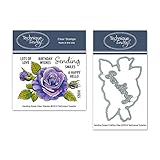 Sending Roses Clear Stamps & Dies Bundle | Photopolymer-Stempel | Transparente Gummistempel | Passende Metall-Stanzformen | Stanzformen | S