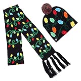 RMBLYfeiye Weihnachten Karikatur Mütze Schal Set Kinder Mädchen Junge Winter Weihnachten Warm Halten Schön Weihnachtsbaum Jacquard Hut Kind Geschenk