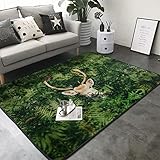 Sunzhenyu Ein Hirsch im Wald, 150 x 200 cm, rutschfest, weich, für den Innenbereich, große Fläche für Wohnzimmer, Schlafzimmer, Waschküche, 150 x 200