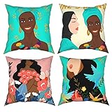 Kissenbezug 40X40 Set 4, Böhmisches Dekokissenbezüge Modernes Dekorativen Muster Kissenbezug für Sofa Couch Bett Home Outdoor Auto Bauernhaus Kissen dekorative Dekokissenbezug