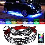 Paddsun 8 Farben LED Außenbeleuchtung Auto,Sound Active Function und drahtlose Funkfernbedienung,Wasserdicht Beleuchtung APP, Auto Steuerbare mehrfarbig Musik LED Strip