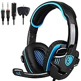 SADES Gaming Headset für PS4 / PC / Laptop / Xbox 360 3.5mm Surround Sound Kabelgebundenes mit Mikrofon SA-708GT