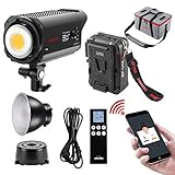 JINBEI EF200BI Bi-Color Fotografie Beleuchtung AC DC LED Video Licht CRI 97 2700K-6500K mit Akku Pack Tasche Reflektor Kit Bowens-Halterung für Studio Portrait Fotografie Video Aufnahme Live S