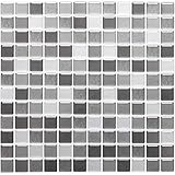 Yoillione 3D Fliesenaufkleber Mosaik Bad Fliesenfolie Küche Selbstklebende 3D Mosaik Fliesen Sticker braun, Wasserdicht Fliesensticker Aufkleber Fliesen Folie für Badezimmer Wohnzimmer, 4er Pack