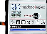 High Power Ersatzakku kompatibel mit LG G2 D802 (BL-T7) | Original GLK-Technologies Battery | accu | 3200mAh Akku | 2021 B.j (LG G2)