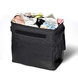 Nandae Auto Mülleimer mit Deckel, wasserdichter Auslaufsicher Abfalltasche Auto,Faltbar tragbare Aufbewahrungstasche（Schwarz）