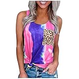 Finetyu Tank Tops Damen Sexy Ärmellos Blusentop Sommer Vest Sexy Weste Top Spaghetti Tops Frauen Mode Loose Sun Moon Series Bedrucktes ärmellos Tanktop