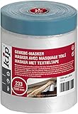 Kip Tape 233-14 Gewebe-Masker – Abdeckfolie mit Gewebeband Klebestreifen zum Streichen & Lackieren – Speziell für raue Untergründe – 1500mm x 20