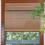 FYTVHVB Bambusrollos,Breite 100CM/120CM/140CM/160CM,Lichtdurchlässig,Nicht-transparent,Vorhang-Rollos für Terrasse/Garten/Fenster/Tür/Küche,Inklusive Installationszubehö