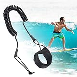 TANCUDER Surfboard Leash Paddle Board Fußseil TPU Seil Schlaufen Sicherheit Fußschlaufe Knöchelriemen 5.5mm Surf Sicherheitsfuß Seil Schwarz Wasserski Fußseil SUP Surf Leine für Surfb