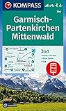 KOMPASS Wanderkarte Garmisch-Partenkirchen, Mittenwald: 3in1 Wanderkarte 1:35000 mit Aktiv Guide inklusive Karte zur offline Verwendung in der ... Langlaufen. (KOMPASS-Wanderkarten, Band 790)