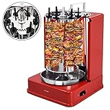 Syntrox Germany Vertikal-Multigrill Dönergrill Gyrosgrill Schaschlikgrill Rotisserie Hähnchengrill ROT-A-1400W-RED-Badaj