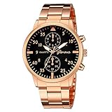 2020 Business Casual Herrenuhr Damenuhr Challeng Militär-Edelstahl-Datums-Sport-Quarz-Analoge Armbanduhr Wasserdicht Elegante Uhr (A6, One Size)
