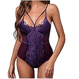 Azruma Damen Neue Frauen Tiefes V Sexy Spitze Body Dessous Teddy Unterwäsche Backless Babydoll Spitzen-BH-Set Spitzen-BH-Set sexy unterwäsche sexy unterwäsche Set Damen unterw