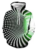 WBYFDC Herren 3D Sports Sweatshirt Swirl Print Langarm Hoodie Sportswear Hip Hop Vortex Pullover Mantel Lose Top Psychedelische Kleidung