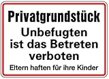 LEMAX® Schild Privatgrundstück Unbefugten ist das Betreten verboten Alu 250 x 350 mm (Privatbesitz, Hinweisschild) w