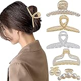 Haarklammern Mädchen Damen, 6 Stück Haargreifer Clips Haarklammer Groß Dickes Haar Rutschfest Haarnadel Haarspange Transparent Kunststoffe Elegant Haarspangen Haargreifer Klaue Clips für F