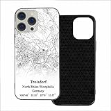 Deutschland Troisdorf Nordrhein-Westfalen Karte iPhone 12 Hülle iPhone 12 Pro Cases Organic Glass Anti Scratch City Road Design C