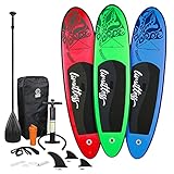 ECD Germany Aufblasbares Stand Up Paddle Board Set Limitless Blau, 308 x 76 x 10 cm, aus PVC, Alu-Paddel, Komplettes Zubehör, SUP Board Paddling Board Paddelboard Surfboard Surfbrett Paddelb