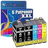 Tito-Express PlatinumSerie 5X Druckerpatronen XXL als Ersatz für Epson TE1301-TE1304 | Geeignet für Stylus Office B 42 WD BX 525 WD BX 535 WD BX 625 FWD Workforce 525 630 WF-3010 DW WF-3500 S
