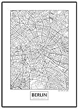 Stadtposter Minimalistic Stadtplanen Poster - Berlin, Hamburg, Munich, Frankfurt, Cologne (Berlin)